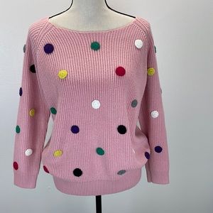 ⭐️Sister Moses Boutique polka dot pink sweater size medium